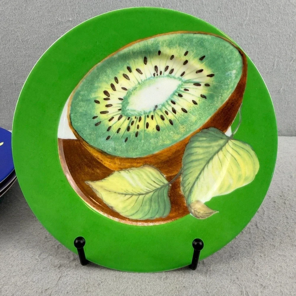 Philippe Deshoulieres Limoges Fruits‎ Exotiques Dessert Plates Set of 4 France
